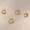 Clear Stone Pave Huggie Hoop Earrings in Stainless Steel - Image 30