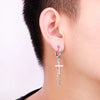 1 Pair Stainless Steel Stud Earrings for Men/Women Cross Pendant Long Tassel Unisex Hoop Earrings Punk Gothic Metal Jewelry - Image 6