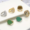 Wide Dome Pave CZ Statement Ring Gold Silver Plated Brass Multi-color Crystal Open Adjustable for Women Jewelry - Image 3