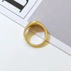 Star Stamp Ring for Women, Gold Color Stainless Steel Signet Round Ring with CZ Stone, Chic Minimalist Heavy Ring - Image 5