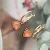 Korea Women Cat's Eye Triangle Stone Pendant Hoop Earrings Small Simple Temperament Female Wedding Jewelry - Image 4