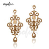 Rhinestone Drop Earrings Vintage Hollow Big Dangle Earrings Jewelry For Women Gift - Image 9