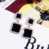 Cool Black Color Flower Drop Earrings for Women Geometry Round Heart Leaf Butterfly Crystal Party Jewelry Summer Gift - Image 32
