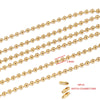 2M Stainless Steel 1.6MM/2.0MM/2.4MM Gold Beads Ball Chains for Men Women Necklace Making with 10pcs Matching Connectors - Image 6