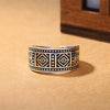 Tibetan Silver Steampunk Vintage Rhomboid Geometric Ring For Men Motorcycle Open Back Ring Adjustable Friendship Gifts - Image 2