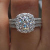Silver Color Engagement Wedding Rings for Women Elegant Cushion Shaped Design Female Ring Jewelry - Image 1