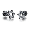 Small Black Punk Stud Earrings For Women Men Boy Zircon Geometry Stainless Steel Jewelry Accessories Earrings - Image 17