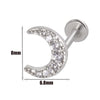Surgical Steel Labret Stud with Cubic Zirconia Top for Lip Cartilage Helix and Conch 16G - Image 7