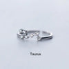 Minimalist Inlaid Cubic Zircon 12 Constellation Zodiac Sign Rings for Women Simple Silver Color Adjustable Ring Jewelry Gift - Image 13