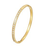 Classic Inlay 18 Zircon Bangle For Women Stainless Steel Gold Color Bracelet Cuff Simple Feminina Jewelry - Image 1