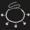 Shining Crystal Maple Leaf Anklets for Women Gold Silver Color Full Rhinestone Tennis Chain Ankle Bracelet Jewelry Gift - Image 3