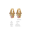 Stainless Steel Colorful Cubic Zirconia Hoop Earrings for Women Metal Texture Geometric Earrings Gift - Image 5