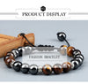 Hematite and Stone Bead Stretch Bracelet with 8 mm Beads in Multiple Colors - Image 27