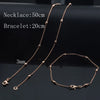3mm Double Bead Round Link Chain Bracelet Necklace Rose Gold Color Set Jewelry - Image 9