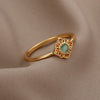 Stainless Steel Opal Finger Rings For Women Adjustable Couple Geometric Ring Handmade Aesthetic Jewelry Gift - Image 14