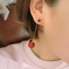 Christmas Red Dangle Earrings For Women Rhinestone Snowflake Pearl Earring Christmas Party Festival Year Jewelry - Image 2