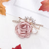 Handmade Cloth Art Fabric Flower Brooch For Women Ladies Korean Rose Floral Suit Shirt Corsage Collar Lapel Pins Wedding Jewelry