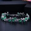 Pera Royal Women Jewelry Silver Color Dark Blue CZ Crystal Leaf Chain Link Bracelets and Bangles for Party Gift - Image 15