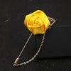 Ribbon Rose Flower Golden Leaf Brooch Pin for Men Women Silk Buttonhole Groomsmen Party Prom Suit Accessories - Image 26