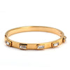 Open Cuff Bangles Bracelets Crystal Zirconia Rose Gold Color Stainless Steel Bracelet for Women Men Jewelry - Image 15