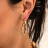 Cubic Zirconia Huggie Hoop Earrings in Gold-Tone Stainless Steel - Image 46