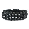 Men Black Bracelet Stone Onyx Lava Beaded Braided Bracelets Bangles Adjustable Rope Chain Handmade Jewelry - Image 3