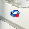 Simple Inlaid Colorful Zircon Resin Ring Women Sweet Cute Birthday Party Commemorative Jewelry Gift - Image 8