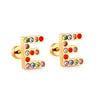 Stainless Steel Initials Letters A-Z Stud Earrings For Women Girls Gold Color Cubic Zirconia Small Mini Earrings Gifts - Image 23