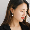 Elegant Round Imitation Pearl Dangle Earrings Dazzling CZ Women Engagement Wedding Graceful Accessories Earrings - Image 4
