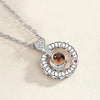 Romantic Love Memory Wedding Rose Gold&Silver Color 100 Languages I You Projection Pendant Necklace Gifts - Image 13