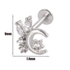 Surgical Steel Labret Stud with Cubic Zirconia Top for Lip Cartilage Helix and Conch 16G - Image 18