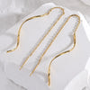 316L Stainless Steel Long Tassel Earrings For Women Elegant Simple Gold Color Drop Earring Stylish Jewelry Personality Gift - Image 2