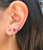 tear drop cz tassel chain earring colorful birthstone cubic zirconia Gold color multi color stone jewelry - Image 4