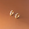 Silver Geometric Diamond Pavé CZ Zircon Charm Hoop Earrings for Women French Huggies Piercing Jewelry - Image 3