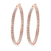 9 Tone Rose Gold Silver Plated Black Hoop Earrings Stainless Steel CZ Crystal Big Round Circle Rock Punk Fully-Jewelled - Image 3