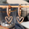Hollow Out Heart Earrings for Women Full Dazzling CZ Silver Color/Gold Color Love Dangle Earrings Jewelry Gift - Image 4