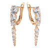 Full Claw Inlay Zircon Decreasing Design Drop English Earrings Rose Gold Plated Party Jewelry Women Classic Wedding Accessories - Image 7