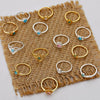 Stainless Steel Opal Finger Rings For Women Adjustable Couple Geometric Ring Handmade Aesthetic Jewelry Gift - Image 1