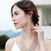 Long Tassel Drop Earrings for Women Silver Color Rhinestone Crystal Hanging Dangle Earring Bridal Wedding Jewelry - Image 3