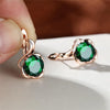 Mystic Rainbow Zircon Flower Earrings Multicolor Crystal Round Stone Hoop Earrings Rose Gold Color Engagement Earrings For Women - Image 2