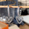 Hollow Out Heart Earrings for Women Full Dazzling CZ Silver Color/Gold Color Love Dangle Earrings Jewelry Gift - Image 3