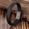 Men Jewelry Red Braided Leather Rope Bracelet Black Magnetic Buckle Bracelets Punk Men Wrist Band Hombre - Image 10