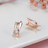 Personality 585 Rose White Gold Color Design A&W Letter English Lock Clip Earrings Zircon Earrings Jewelry Gift - Image 5
