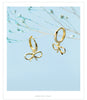 Modian Bowknot Shape Hoop Earrings Elegant  Silver Earrings for Women Lady 925 Sterling Silver Gold Color Jewelry Gift