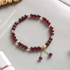 Gold Plated Garnet Crystal Stone Beaded Strand Thin Bracelets for Women Girls Jewelry Official-website - Image 5