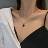 Kpop Black Heart Necklace French Metal Love Clavicle Chain Korean Simple Female Short Pendanklace Female Short Pendant for Women - Image 1