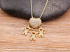 Family Pendant Necklace with Child Figure Combinations and Stone Accents - Image 34