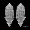 Long Tassel Drop Earrings for Women Silver Color Rhinestone Crystal Hanging Dangle Earring Bridal Wedding Jewelry - Image 45