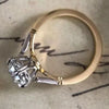 Huitan Understated Round Cubic Zirconia Rings for Women Wedding Engagement Ring Elegant Accessories  Trendy Two Tone Jewelry