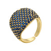 Wide Dome Pave CZ Statement Ring Gold Silver Plated Brass Multi-color Crystal Open Adjustable for Women Jewelry - Image 11